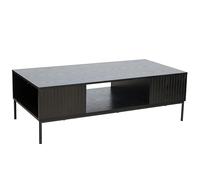 Oviala Table Basse en Acier et MDF décor mélaminé 120 cm Noir