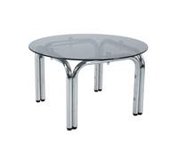 Oviala Table Basse en Verre trempé Ronde diam70 cm Noir