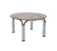 Oviala Table Basse en Verre trempé Ronde diam70 cm Orange