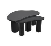 Oviala Table Basse gigogne en mélaminé Noir