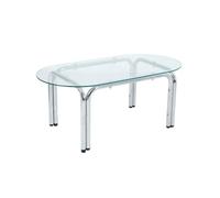Oviala Table Basse Ovale en Verre trempé Transparent