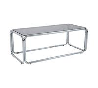 Oviala Table Basse rectangulaire L110 cm en métal et Verre trempé Noir
