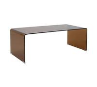 Oviala Table Basse rectangulaire L110 cm en Verre trempé Marron