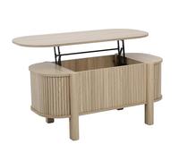 Oviala Table Basse relavable Effet Bois Ovale 100x48 cm Bois Clair