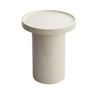 Oviala Table Basse Ronde 40 cm en MDF Effet laqué Ivoire