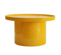 Oviala Table Basse Ronde 70 cm en MDF Effet laqué Jaune