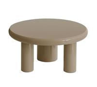 Oviala Table Basse Ronde 70 cm en MDF Effet laqué Taupe