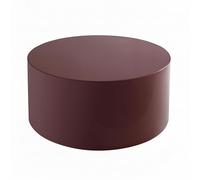 Oviala Table Basse Ronde 80 cm en MDF Effet laqué Bordeaux
