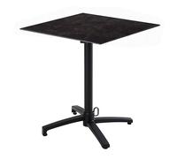Oviala Table bistrot de Jardin carrée inclinable 60cm 4 Places Ardoise