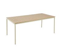 Oviala Table de Jardin 180x90 cm en métal et Bois 8 Places crème