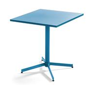 Oviala Table de Jardin carrée Bistro inclinable en Acier Bleu Pacific - Palavas