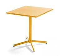 Oviala Table de Jardin carrée Bistro inclinable en Acier Jaune - Palavas