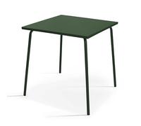 Oviala Table de Jardin carrée en métal Vert forêt 70cm - Palavas