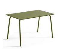 Oviala Table de Jardin en Acier 120 x 70 cm Vert Kaki - Palavas