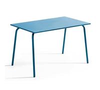Oviala Table de Jardin en Acier 6 Places 120 cm Bleu Pacific - Palavas