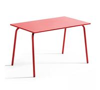 Oviala Table de Jardin en Acier 6 Places 120 cm Rouge - Palavas