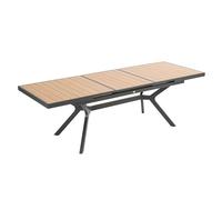 Oviala Table de Jardin Extensible 187/250 cm en Aluminium et Effet Bois