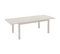 Oviala Table de Jardin Extensible en Aluminium crème 8 Places