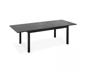 Oviala Table de Jardin Extensible en Aluminium Noir 8 Places