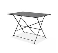 Oviala Table de Jardin Pliante Acier Gris 4 Places