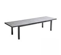Oviala Table de Jardin rectangulaire Extensible béton 12 à 14 Places