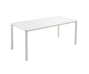 Oviala Table de terrasse rectangulaire en Aluminium Blanche