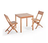 Oviala Table et 2 chaises Pliantes en Bois d'eucalyptus