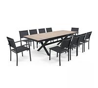 Oviala Table Extensible Aluminium et céramique avec 10 chaises - Tivoli