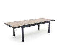 Oviala Table Extensible Aluminium et céramique Imitation Bois - Tivoli