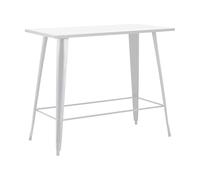 Oviala Table Haute de Jardin en Acier Blanc