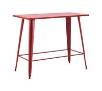 Oviala Table Haute de Jardin en Acier Rouge