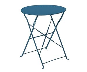 Oviala Table Pliante en Acier Bleu Pacific