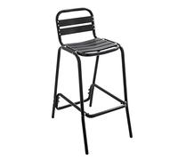 Oviala Tabouret Haut en Aluminium anodisé Noir