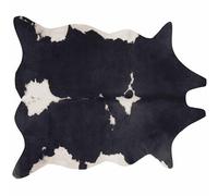 Oviala Tapis Imitation Peau de Vache L 155 x 190 cm Noir