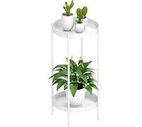 OVICAR Support pour plantes d'intérieur et d'extérieur - Support de pot de fleurs en métal à 2 niveaux - Organiseur de plantes antirouille pour la maison, le jardin, la terrasse, le balcon, le bureau,