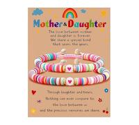 OVIFICEA Bracelets pour mère et fille, bracelet assorti pour cadeau d'anniversaire, de Noël, bijoux pour fille de la part de maman, One Size, Argile polymère, Pas de pierre précieuse