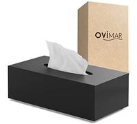 Ovimar Gronnoya - Lingettes cosmétiques en acier inoxydable, couleur noir mat, distributeur de mouchoirs et serviettes en papier pour salle de bain, cuisine ou table