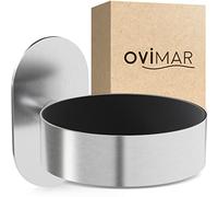 ovimar Porte-sèche-Cheveux Glyngore | Acier Inoxydable | Argent | avec Montage Mural sans perçage | avec Rembourrage pour sèche-Cheveux | À Coller | Support de sèche-Cheveux dans la Salle de Bain