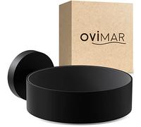 ovimar Porte-sèche-Cheveux Kvitoya | Acier Inoxydable | Noir Mat | avec Montage Mural pour percer | avec Rembourrage pour sèche-Cheveux | pour percer | Support de sèche-Cheveux dans la Salle de Bain