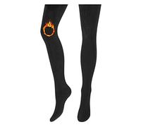 OVISSA Collant Chaud Femme Épais 200 Deniers Opaque Élastique Avec Ceinture Renforcée Italien Noir Kaja