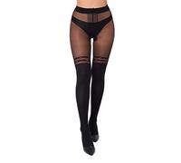 OVISSA Collants Noirs Doux Pour Femme Motifs Pois Et Rayures Sexy Et Élégants Imitation Bas 40 Deniers Parfaits Pour Travail Fêtes Et Quotidien