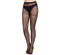 OVISSA Collants Pour Femmes Motif 20 Denier Italienne Opaque Résistant Doux Extensible Respirant Élastique Solide Points Noir