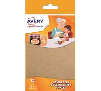 Avery Étiquettes ovales kraft OVKR18 - 41 x 89 mm - Sachet de 18