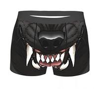OVLAJ Calecon Homme 2Pcs Loup-Garou du Loup Loup Cumul Romantique Culotte Masculine sous-Vêtements Sexy Shorts Boxer Burse-Black,S