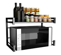 OVLIIYWZY Microwave Storage Rack Countertop Storage Organizer Extendable Microwave Holder Microwave Bracket Oven Rack Stand Kitchen Storage Organiser Cabinet Spice Jar Ra