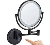 OVLIIYWZY Miroir de Maquillage Mural éclairé 8 Pouces Double Face grossissant 1X/10X pour Salle de Bain, Gradation de l'écran Tactile, Miroir de Rasage cosmétique, Fil d