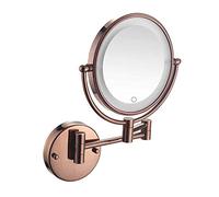 OVLIIYWZY Miroir de Maquillage Mural, Miroir de Salle de Bain Mural éclairé par LED de 8 Pouces avec écran Tactile grossissant 3X, pivotant Double Face, Connexion électr