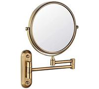 OVLIIYWZY Miroir Mural, grossissement 3/5X + Miroir de Rasage de Salle de Bain Normal, Miroir pivotant de Maquillage grossissant Double Face, Bras Extensible de 8 Pouces