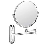 OVLIIYWZY Miroir Mural, grossissement 3/5X + Miroir de Rasage de Salle de Bain Normal, Miroir pivotant de Maquillage grossissant Double Face, Bras Extensible de 8 Pouces