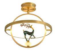 OVLIIYWZY Près des plafonniers Plafonnier d'entrée Animalier créatif Plafonnier Semi-encastré Tout en cuivre Simplicité Moderne Luminaire E26 pour Chambre à Coucher Salle